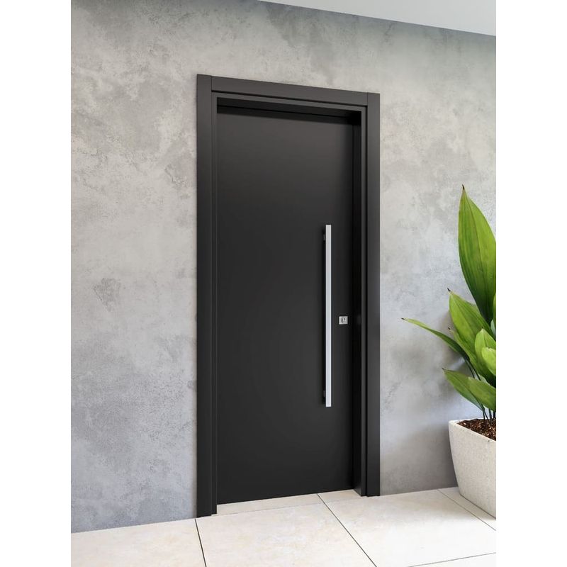 Kit Porta Lisa Pivotante Acabada MDP Preto Bt 14 210x100cm