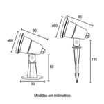 Espeto para Jardim Polipropileno Preto LED 5W 400 Lúmens Luz Amarela