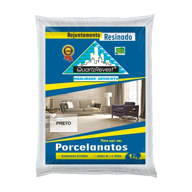 Rejunte Resinado Preto 1kg Quartz Revest