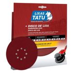 Disco de Lixa 9" 225mm 8 Furos Grão 100 10 Peças Lixas Tatu