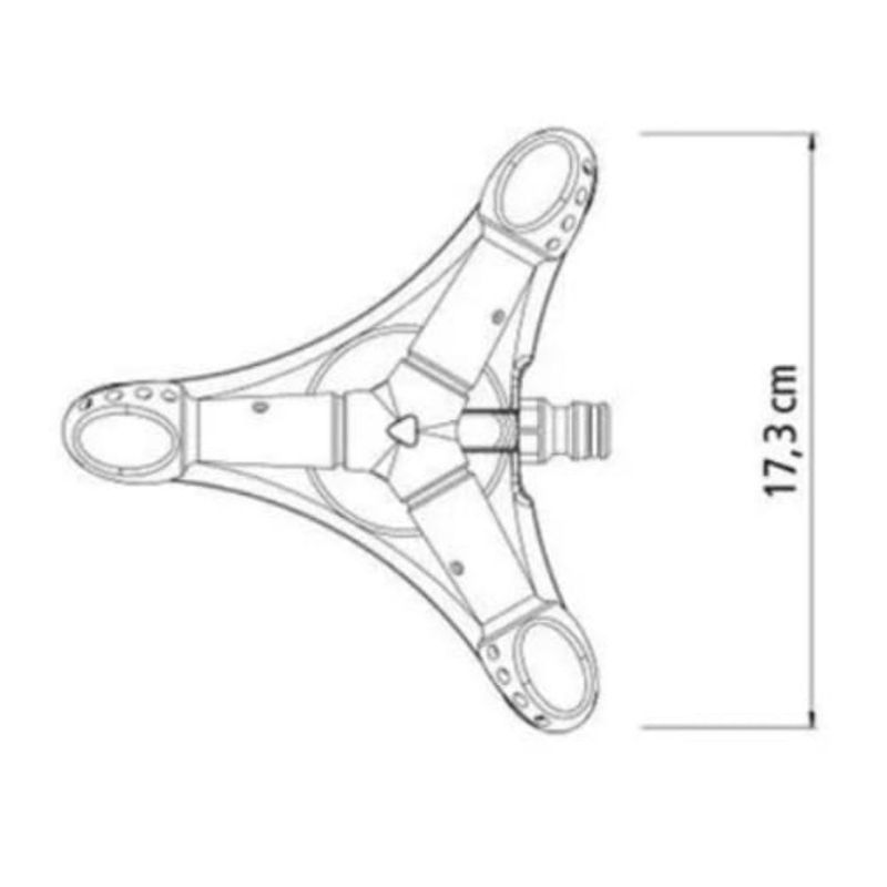 Aspersor de 3 Saídas com Base Engate Rápido 1/2" Tramontina
