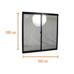 Janela de Correr 2 Folhas sem Grade Alumínio Preto 100x150cm