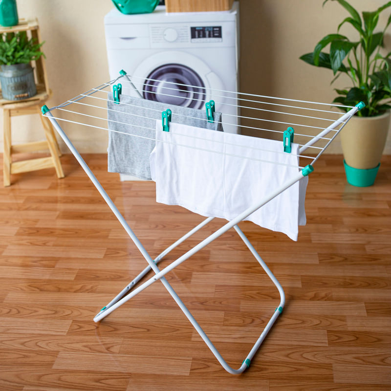 Varal de Chão Nápoles Aço Branco 79x78x51cm Secalux