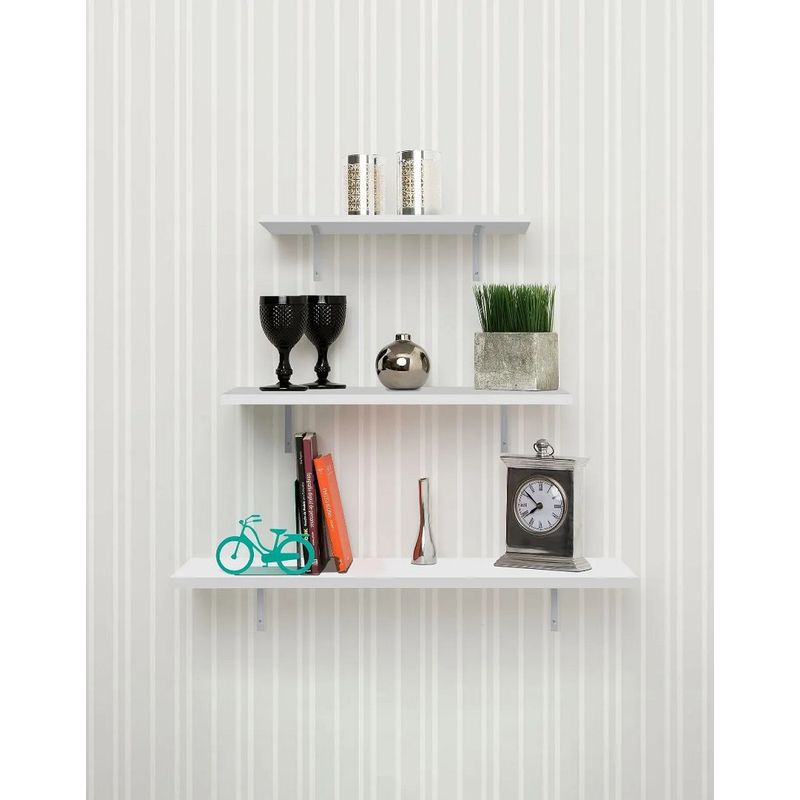 Prateleira MDP Branco com Suporte Invisível 80x25x1,5cm