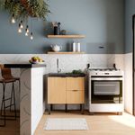 Gabinete para Cozinha Max 80x80x51cm MDP/MDF Preto/Jequitiba