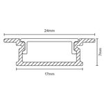 Perfil de Embutir Alumínio 24mm Preto com 3 Metros