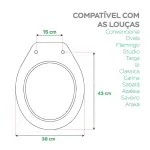 Assento Sanitário Convencional Poliéster Oval Branco