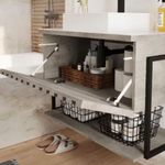 Gabinete para Banheiro Frise Metalon Cimento 65cm