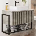 Gabinete para Banheiro Frise Metalon Cimento 65cm