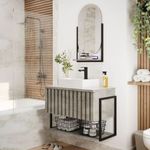 Gabinete para Banheiro Frise Metalon Cimento 65cm