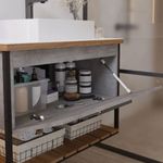 Gabinete para Banheiro Vitta Metalon Cimento 80cm