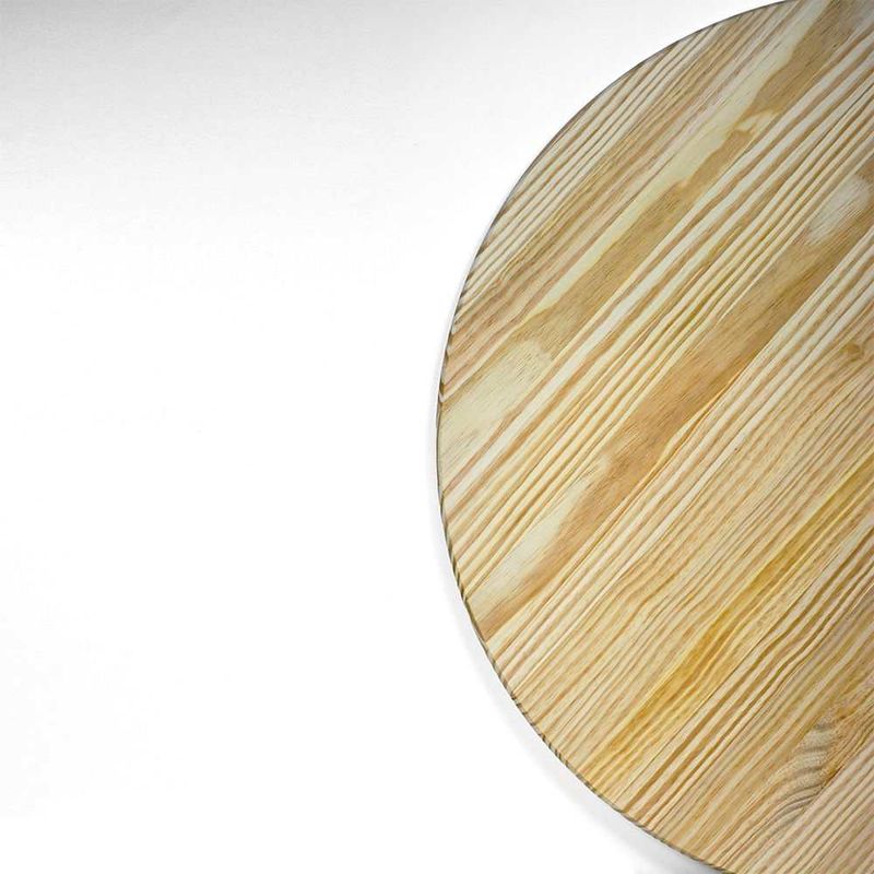 Tampo Redondo para Banco Pinus Rústico 30x30x2,8cm