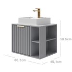 Gabinete para Banheiro Noruega Cinza 60,3cm