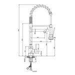 Monocomando para Cozinha Mesa Bica Alta 1/4V Preto Gourmet Mola 50cm