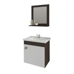 Kit Gabinete para Banheiro Iris Café/Branco 44,8cm