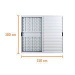 Veneziana 3 Folhas com Grade Alumínio Branco 100x150cm