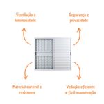 Veneziana 3 Folhas com Grade Alumínio Branco 100x150cm