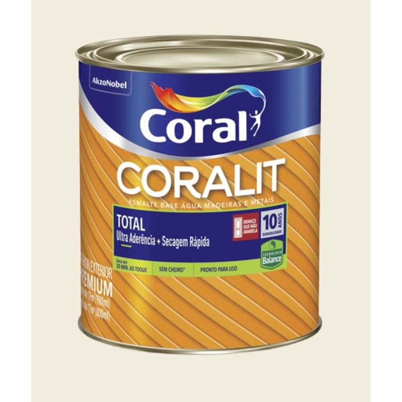 Esmalte Premium Base Água Acetinado Coralit Branco 0,9L Coral