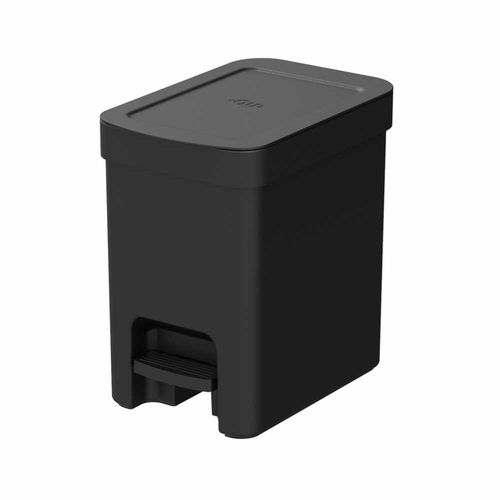 Lixeira Trium Retangular 6L Preta com Tampa Ou