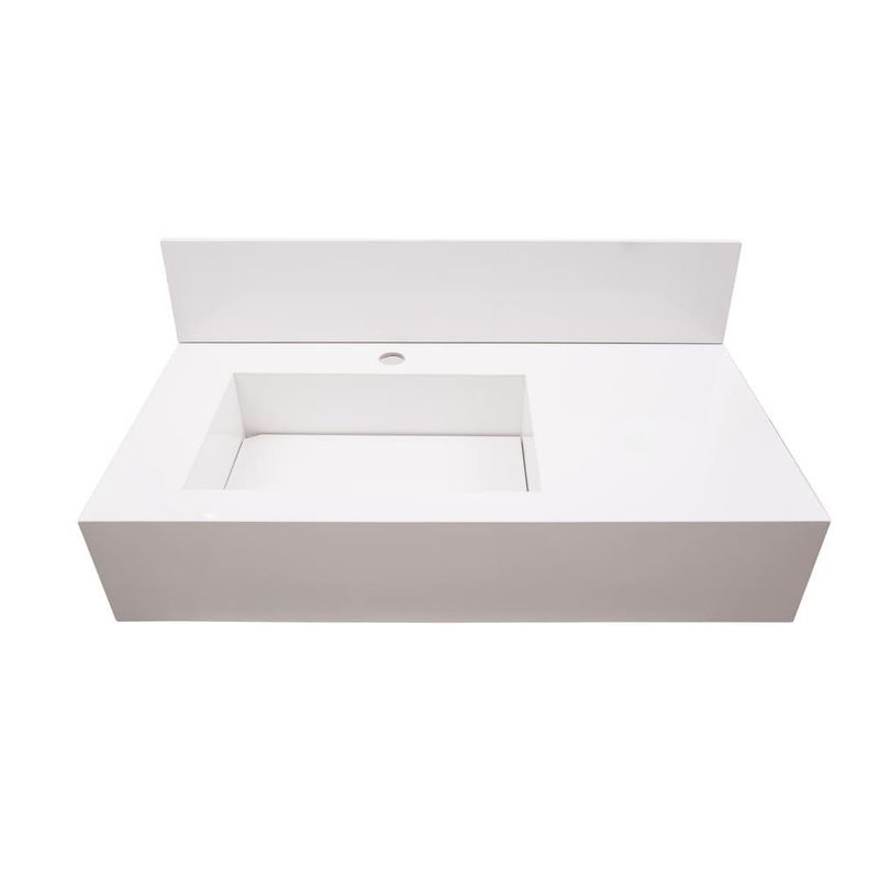 Bancada de Porcelanato para Banheiro 80x40cm Branco Liso