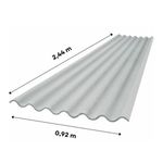 Telha Ondulada de Fibrocimento Cinza 5mm 2,44x0,92m Casalit