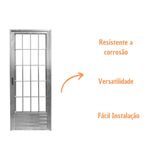 Porta Palito Alumínio Brilhante Vidro Liso Direito 210x80cm