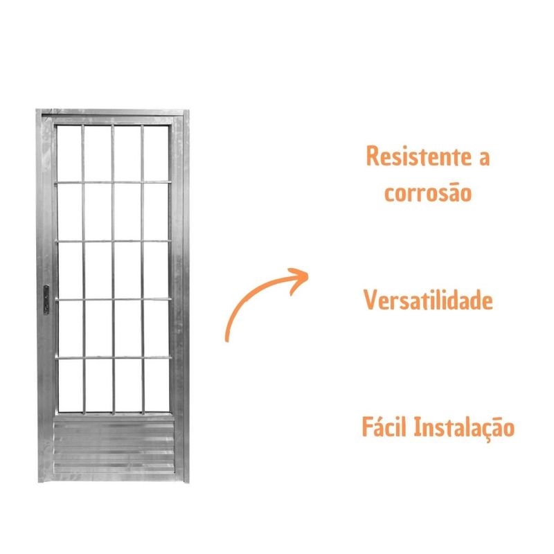 Porta Palito Alumínio Brilhante Vidro Liso Direito 210x80cm