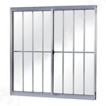 Janela de Correr 2 folhas com Grade Alumínio Brilhante 100x100cm