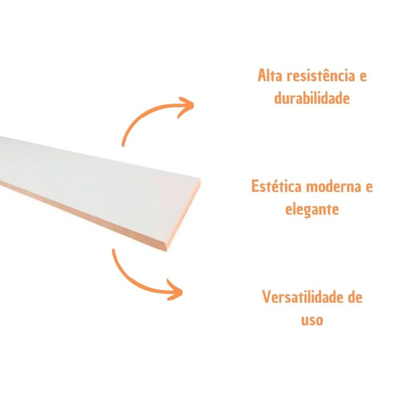 Ripa de MDF 2 Faces Branco Texturizado 15mm 2750x350mm