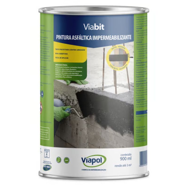 Pintura Asfáltica Impermeabilizante Viabit 1L Viapol