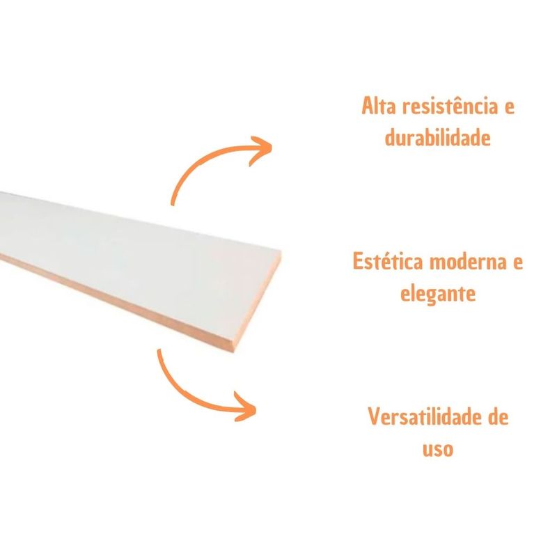 Ripa de MDF 2 Faces Branco Texturizado 15mm 2750x450mm