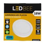 Painel de LED Sobrepor 18W 21cm 1350 Lúmens Luz Branca