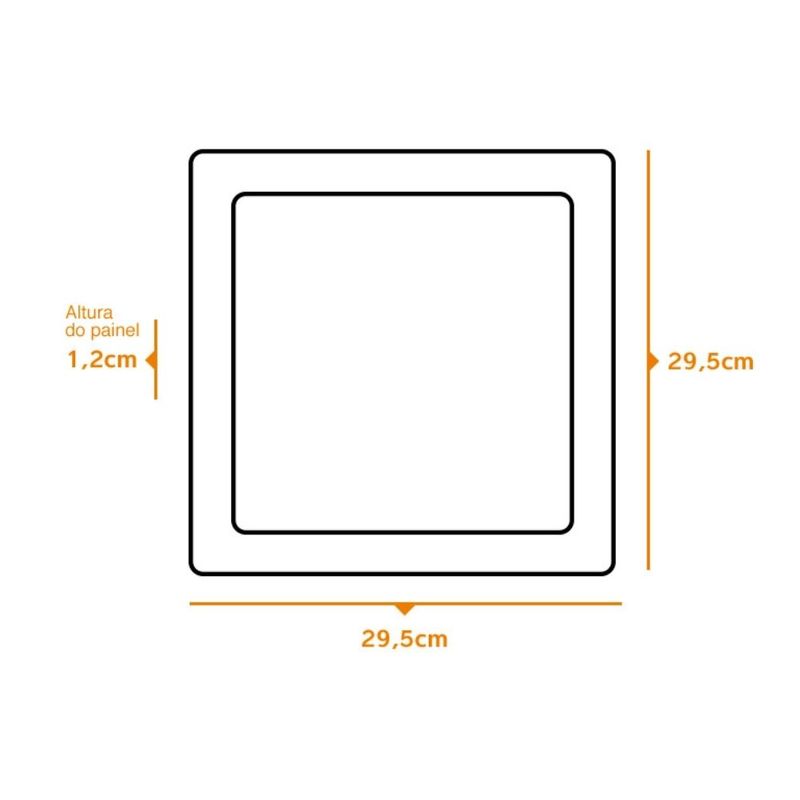 Painel de LED Embutir Slim 24W 29,5x29,5cm 2040 Lúmens Luz Branca