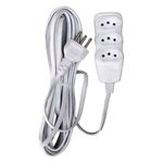 Extensão com 3 Tomadas de 2 Pólos + Terra 10 Amperes 5 Metros Branca