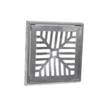 Conjunto Grelha e Porta Grelha Alumínio Côncavo Polido 30x30cm LGMais