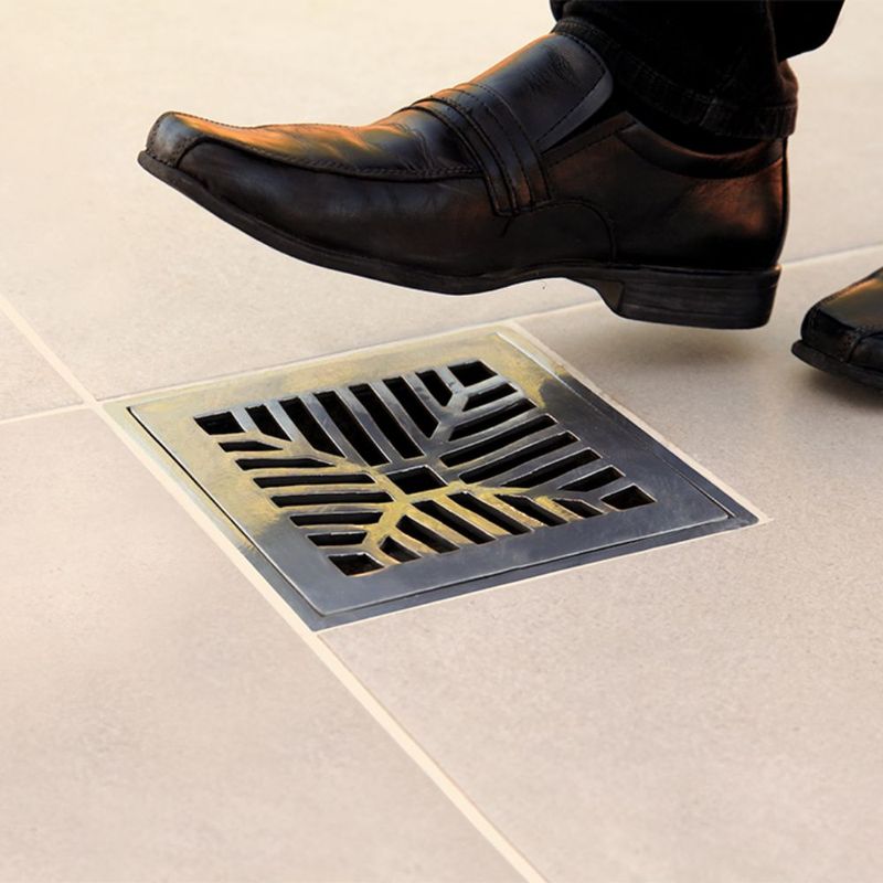 Conjunto Grelha e Porta Grelha Alumínio Côncavo Polido 30x30cm LGMais