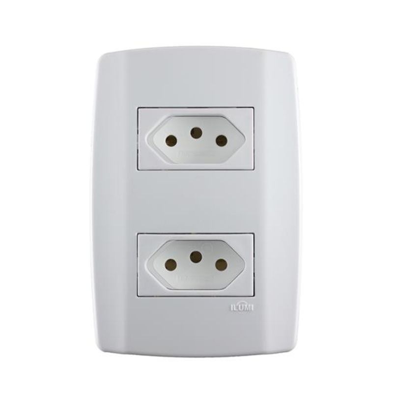 Conjunto 2 Tomadas 2P+T 20A/250V 4x2 Branco Slim