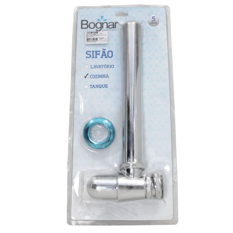 Sifão Copo Rígido para Pia de Cozinha Metal 1.1/2" Bognar