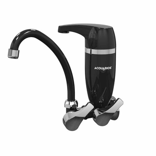 Torneira Filtro de Parede Bica Móvel Premium Preto/Cromado Acquabios