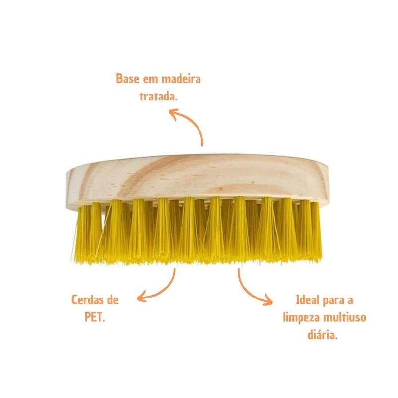 Escova de Madeira Oval Compel