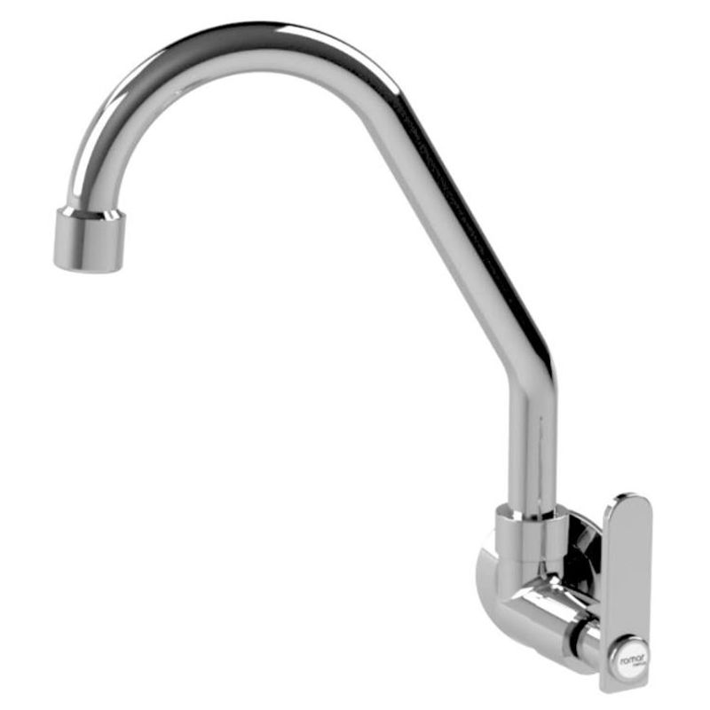 Torneira para Cozinha Parede 1/4V Bica Média Cromado Pratic DN15