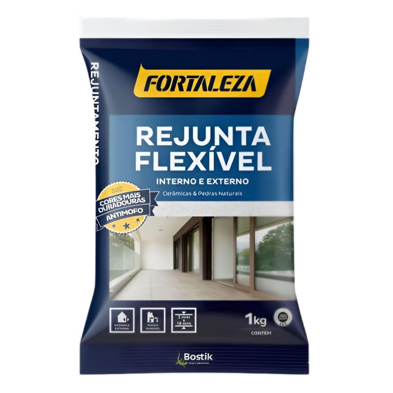 Rejunte Flexível Cerâmica Cinza Platina 1kg Fortaleza