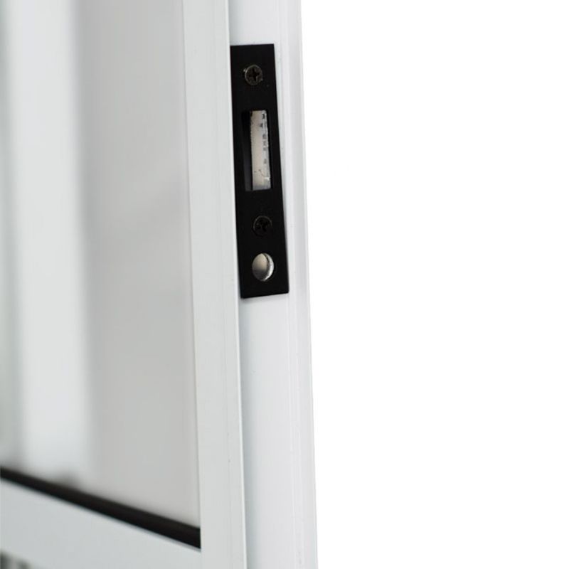 Porta de Correr 4 Folhas Vidro Liso Alumínio Branco 210x200cm