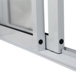 Porta de Correr 4 Folhas Vidro Liso Alumínio Branco 210x200cm