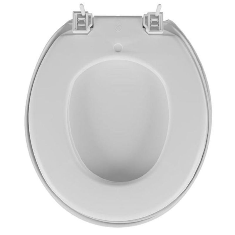 Assento Sanitário Convencional Almofadado Slim PU Oval Branco