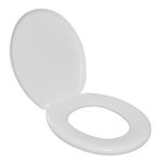 Assento Sanitário Convencional Almofadado Slim PU Oval Branco