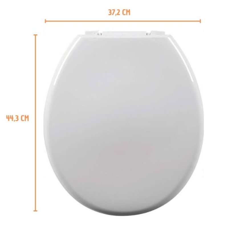 Assento Sanitário Convencional Almofadado Slim PU Oval Branco
