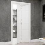 Folha Porta Camarão Colméia Bella Primer Branco c/ Ferragens 210x70cm