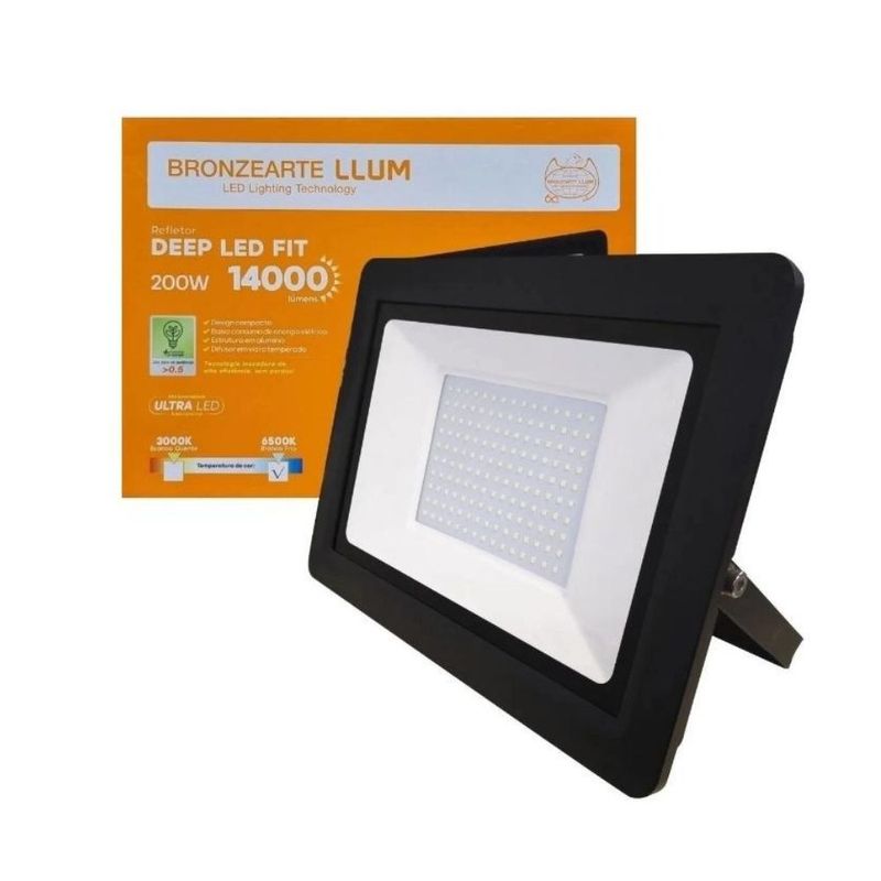 Refletor de LED Deep Fit 200W IP66 14000 Lúmens Luz Branca
