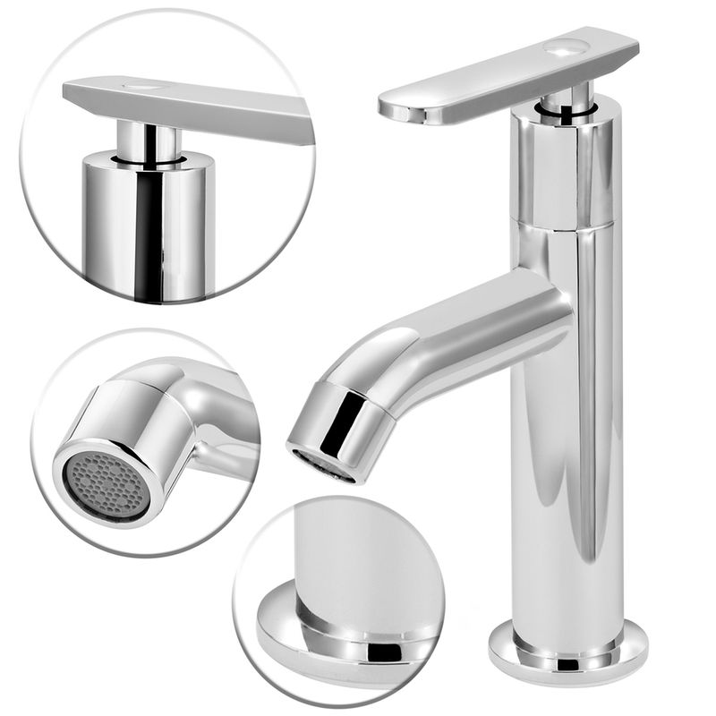 Torneira para Banheiro Mesa 1/4V Bica Média Cromado Prática 8199 ABS